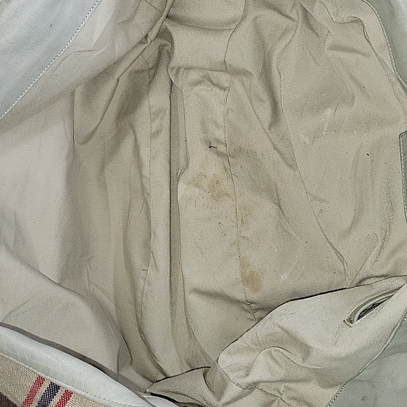 Claramonte Taupe Gray Canvas Leather Woven Slouch Shoulder Bag Hobo Handbag - Picture 8 of 13